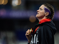 Martina Caironi of Italy wins a gold medal in the Women's 100m - T63 Final at Stade de France during the Paris 2024 Paralympic Games in Pari...