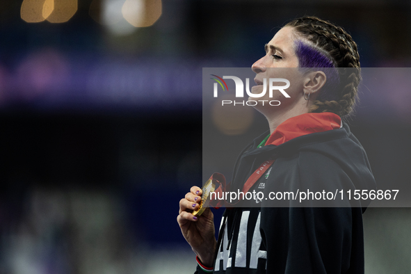 Martina Caironi of Italy wins a gold medal in the Women's 100m - T63 Final at Stade de France during the Paris 2024 Paralympic Games in Pari...