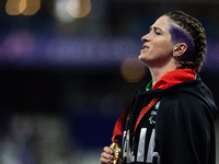 Martina Caironi of Italy wins a gold medal in the Women's 100m - T63 Final at Stade de France during the Paris 2024 Paralympic Games in Pari...