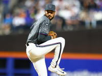 New York Mets relief pitcher Danny Young #81 throws during the eighth inning of the baseball game against the Cincinnati Reds at Citi Field...