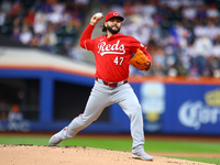 Cincinnati Reds pitcher Jakob Junis #47 throws during the first inning of the baseball game against the New York Mets at Citi Field in Coron...