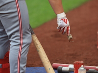 Cincinnati Reds' Ty France #2 prepares his bat while on deck during the second inning of the baseball game against the New York Mets at Citi...