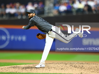 New York Mets relief pitcher Danny Young #81 throws during the eighth inning of the baseball game against the Cincinnati Reds at Citi Field...