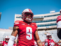 Wisconsin Badgers safety Austin Brown #9 is at Camp Randall Stadium in Madison, Wisconsin, on September 7, 2024. (