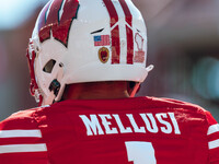 Wisconsin Badgers running back Chez Mellusi #1 is at Camp Randall Stadium in Madison, Wisconsin, on September 7, 2024. (