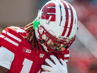 The Wisconsin Badgers play against the South Dakota Coyotes at Camp Randall Stadium in Madison, Wisconsin, on September 7, 2024. (