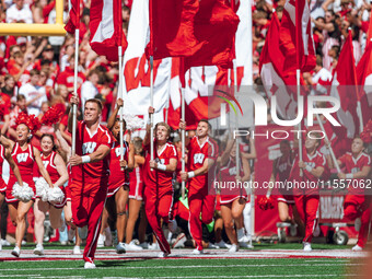 The Wisconsin Badgers play against the South Dakota Coyotes at Camp Randall Stadium in Madison, Wisconsin, on September 7, 2024. (