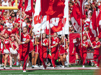 The Wisconsin Badgers play against the South Dakota Coyotes at Camp Randall Stadium in Madison, Wisconsin, on September 7, 2024. (