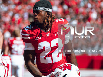 Wisconsin Badgers cornerback Jace Arnold #22 is at Camp Randall Stadium in Madison, Wisconsin, on September 7, 2024. (