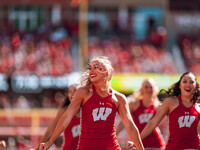 The Wisconsin Badgers play against the South Dakota Coyotes at Camp Randall Stadium in Madison, Wisconsin, on September 7, 2024. (