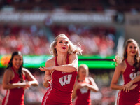 The Wisconsin Badgers play against the South Dakota Coyotes at Camp Randall Stadium in Madison, Wisconsin, on September 7, 2024. (