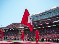 The Wisconsin Badgers play against the South Dakota Coyotes at Camp Randall Stadium in Madison, Wisconsin, on September 7, 2024. (