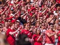 The Wisconsin Badgers play against the South Dakota Coyotes at Camp Randall Stadium in Madison, Wisconsin, on September 7, 2024. (