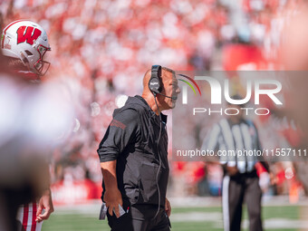 Wisconsin Badgers Offensive Coordinator Phil Longo is at Camp Randall Stadium in Madison, Wisconsin, on September 7, 2024. (