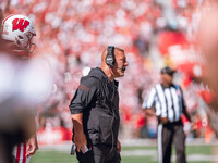 Wisconsin Badgers Offensive Coordinator Phil Longo is at Camp Randall Stadium in Madison, Wisconsin, on September 7, 2024. (