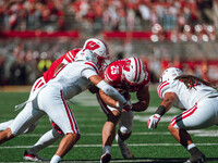 Wisconsin Badgers running back Cade Yacamelli #25 finds a hole against the South Dakota Coyotes at Camp Randall Stadium in Madison, Wisconsi...