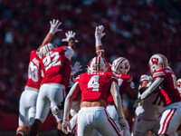 Wisconsin Badgers linebacker Tackett Curtis #4 is at Camp Randall Stadium in Madison, Wisconsin, on September 7, 2024. (