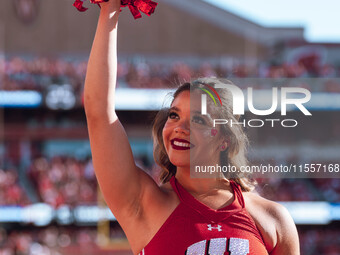 The Wisconsin Badgers play against the South Dakota Coyotes at Camp Randall Stadium in Madison, Wisconsin, on September 7, 2024. (