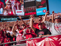 Wisconsin Badger fans celebrate at Camp Randall Stadium in Madison, Wisconsin, on September 7, 2024. (