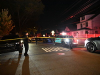 Police presence at the crime scene where three people are shot at 132-45 220th Street in Jamaica, Queens, New York, United States, on Septem...