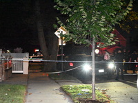 Police presence at the crime scene where three people are shot at 132-45 220th Street in Jamaica, Queens, New York, United States, on Septem...