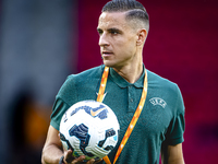 Referee Donatas Rumsas officiates the match between the Netherlands and Bosnia and Herzegovina at the Philips Stadium for the UEFA Nations L...