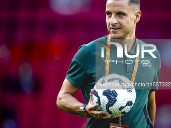 Referee Donatas Rumsas officiates the match between the Netherlands and Bosnia and Herzegovina at the Philips Stadium for the UEFA Nations L...