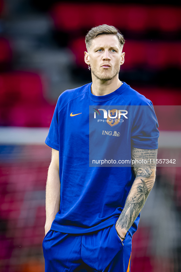 Netherlands forward Wout Weghorst plays during the match between the Netherlands and Bosnia and Herzegovina at the Philips Stadium for the U...