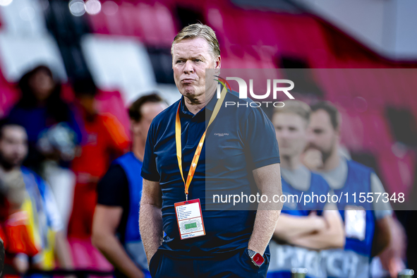 Netherlands trainer Ronald Koeman during the match between the Netherlands and Bosnia and Herzegovina at the Philips Stadium for the UEFA Na...