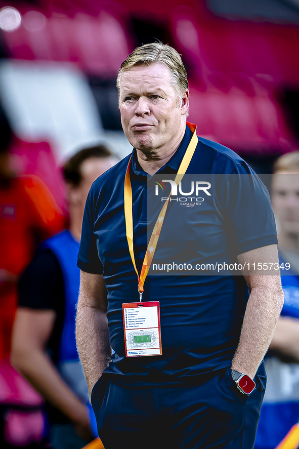 Netherlands trainer Ronald Koeman during the match between the Netherlands and Bosnia and Herzegovina at the Philips Stadium for the UEFA Na...