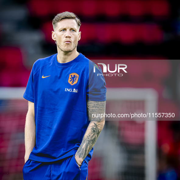 Netherlands forward Wout Weghorst plays during the match between the Netherlands and Bosnia and Herzegovina at the Philips Stadium for the U...