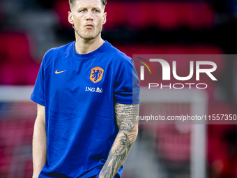 Netherlands forward Wout Weghorst plays during the match between the Netherlands and Bosnia and Herzegovina at the Philips Stadium for the U...