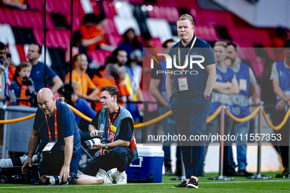 Netherlands trainer Ronald Koeman during the match between the Netherlands and Bosnia and Herzegovina at the Philips Stadium for the UEFA Na...