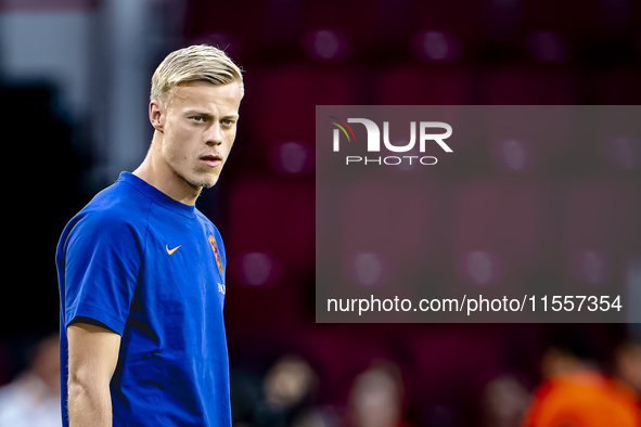 Netherlands defender Jan-Paul van Hecke plays during the match between the Netherlands and Bosnia and Herzegovina at the Philips Stadium for...