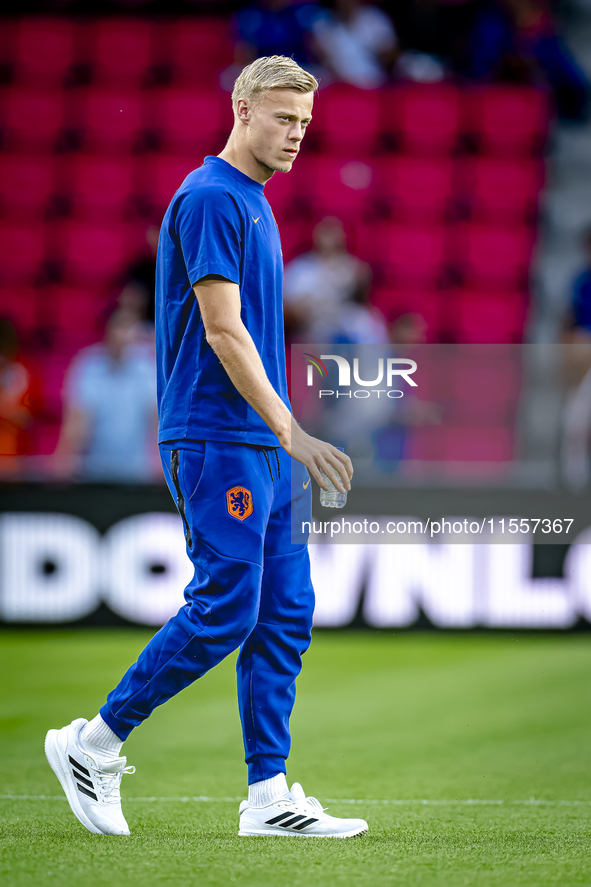 Netherlands defender Jan-Paul van Hecke plays during the match between the Netherlands and Bosnia and Herzegovina at the Philips Stadium for...