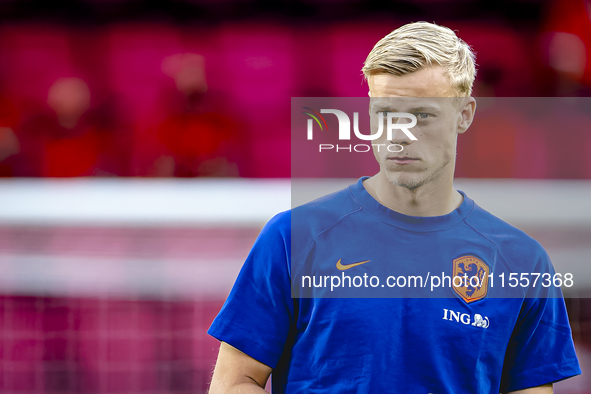 Netherlands defender Jan-Paul van Hecke plays during the match between the Netherlands and Bosnia and Herzegovina at the Philips Stadium for...