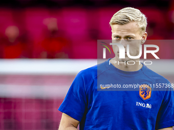 Netherlands defender Jan-Paul van Hecke plays during the match between the Netherlands and Bosnia and Herzegovina at the Philips Stadium for...