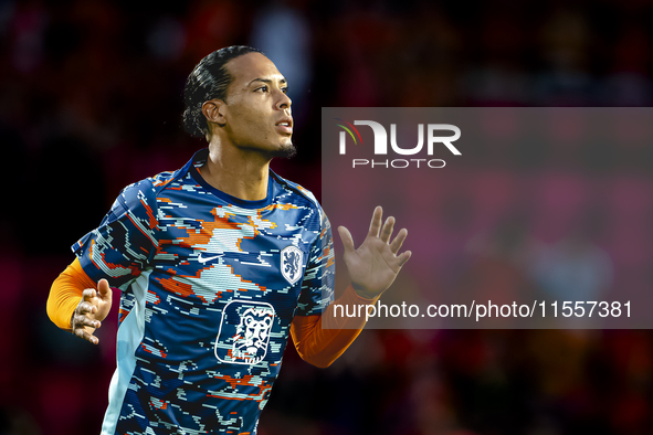 Netherlands defender Virgil van Dijk plays during the match between the Netherlands and Bosnia and Herzegovina at the Philips Stadium for th...