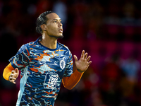 Netherlands defender Virgil van Dijk plays during the match between the Netherlands and Bosnia and Herzegovina at the Philips Stadium for th...