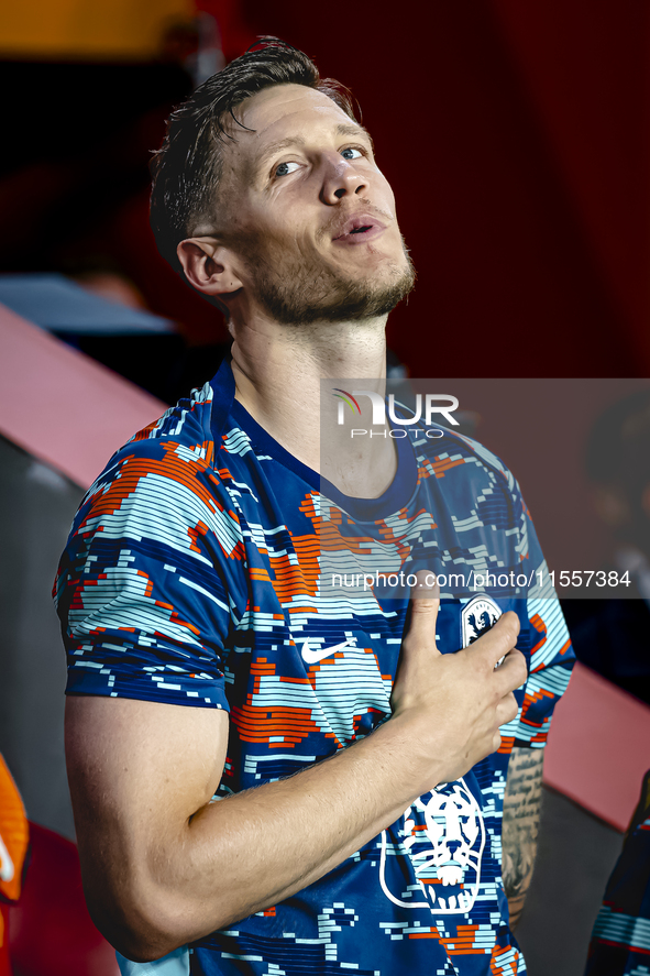 Netherlands forward Wout Weghorst plays during the match between the Netherlands and Bosnia and Herzegovina at the Philips Stadium for the U...