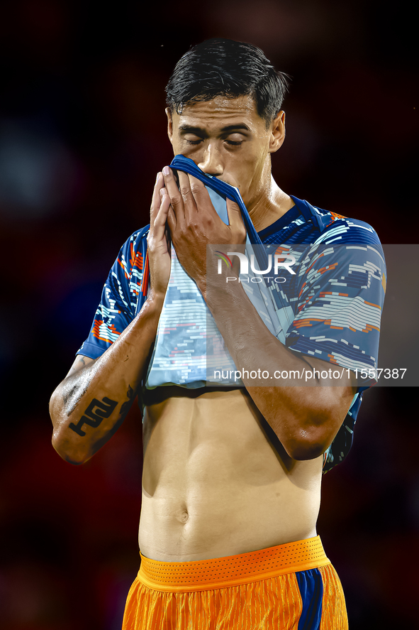 Netherlands midfielder Tijani Reijnders plays during the match between the Netherlands and Bosnia and Herzegovina at the Philips Stadium for...