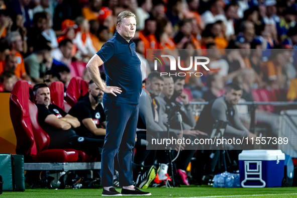 Netherlands trainer Ronald Koeman during the match between the Netherlands and Bosnia and Herzegovina at the Philips Stadium for the UEFA Na...