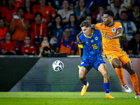 Bosnia and Herzegovina midfielder Denis Huseinbasic and Netherlands defender Denzel Dumfries during the match between the Netherlands and Bo...