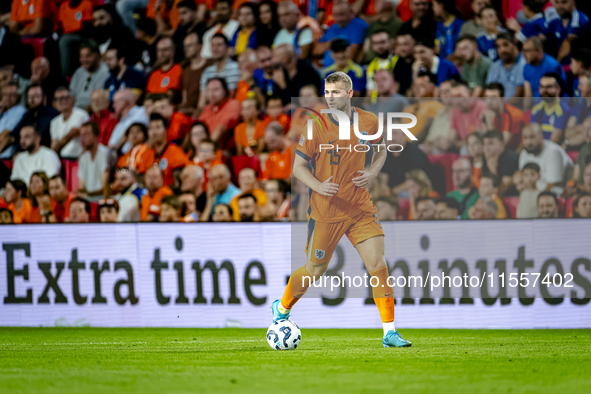 Netherlands defender Matthijs de Ligt plays during the match between the Netherlands and Bosnia and Herzegovina at the Philips Stadium for t...