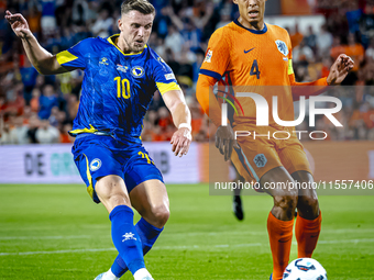 During the match between the Netherlands and Bosnia and Herzegovina at the Philips Stadium for the UEFA Nations League, League A, Group A3,...