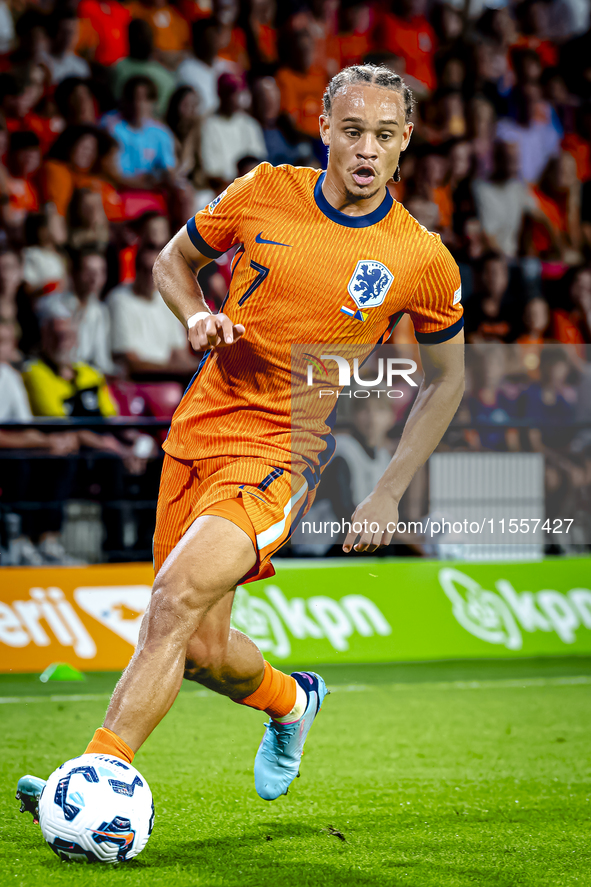 Netherlands midfielder Xavi Simons plays during the match between the Netherlands and Bosnia and Herzegovina at the Philips Stadium for the...