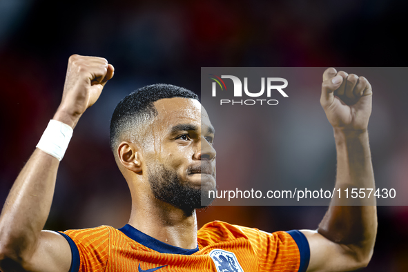 Netherlands forward Cody Gakpo celebrates the goal during the match between the Netherlands and Bosnia and Herzegovina at the Philips Stadiu...