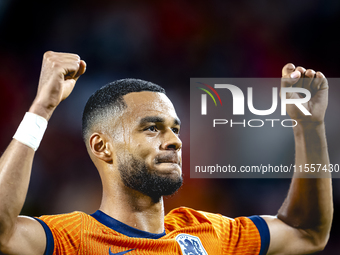 Netherlands forward Cody Gakpo celebrates the goal during the match between the Netherlands and Bosnia and Herzegovina at the Philips Stadiu...