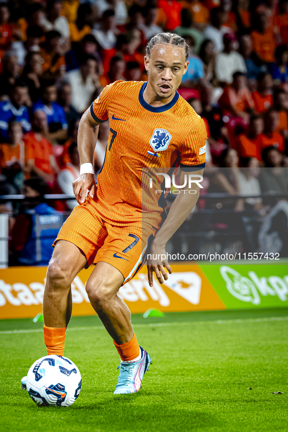 Netherlands midfielder Xavi Simons plays during the match between the Netherlands and Bosnia and Herzegovina at the Philips Stadium for the...