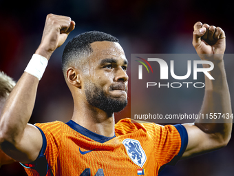 Netherlands forward Cody Gakpo celebrates the goal during the match between the Netherlands and Bosnia and Herzegovina at the Philips Stadiu...